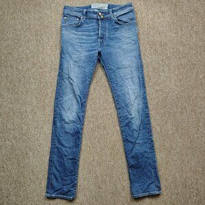 JACOB COHEN TYPE 668.C Jeans Men 32 Blue Slim Straight Denim Buffon Fly Italian